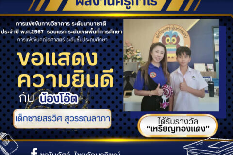 การสอบแข่งขันระดับนานาชาติ-เด็กชายสรวิศ สุวรรณลาภา