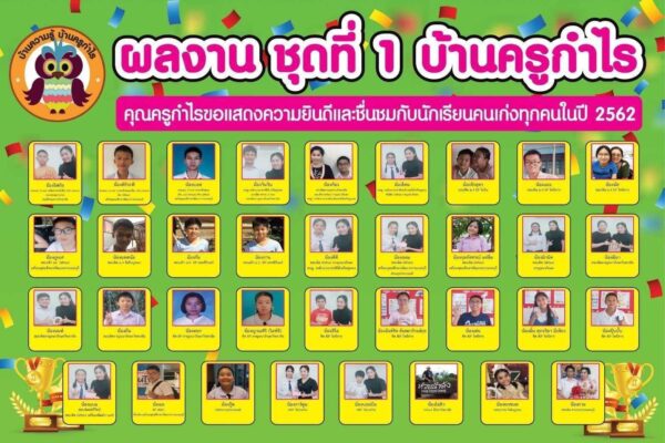 ผลงานการติวสอบติด กวดวิชาบ้านครูกำไรปี2562 ย่านนนทบุรี